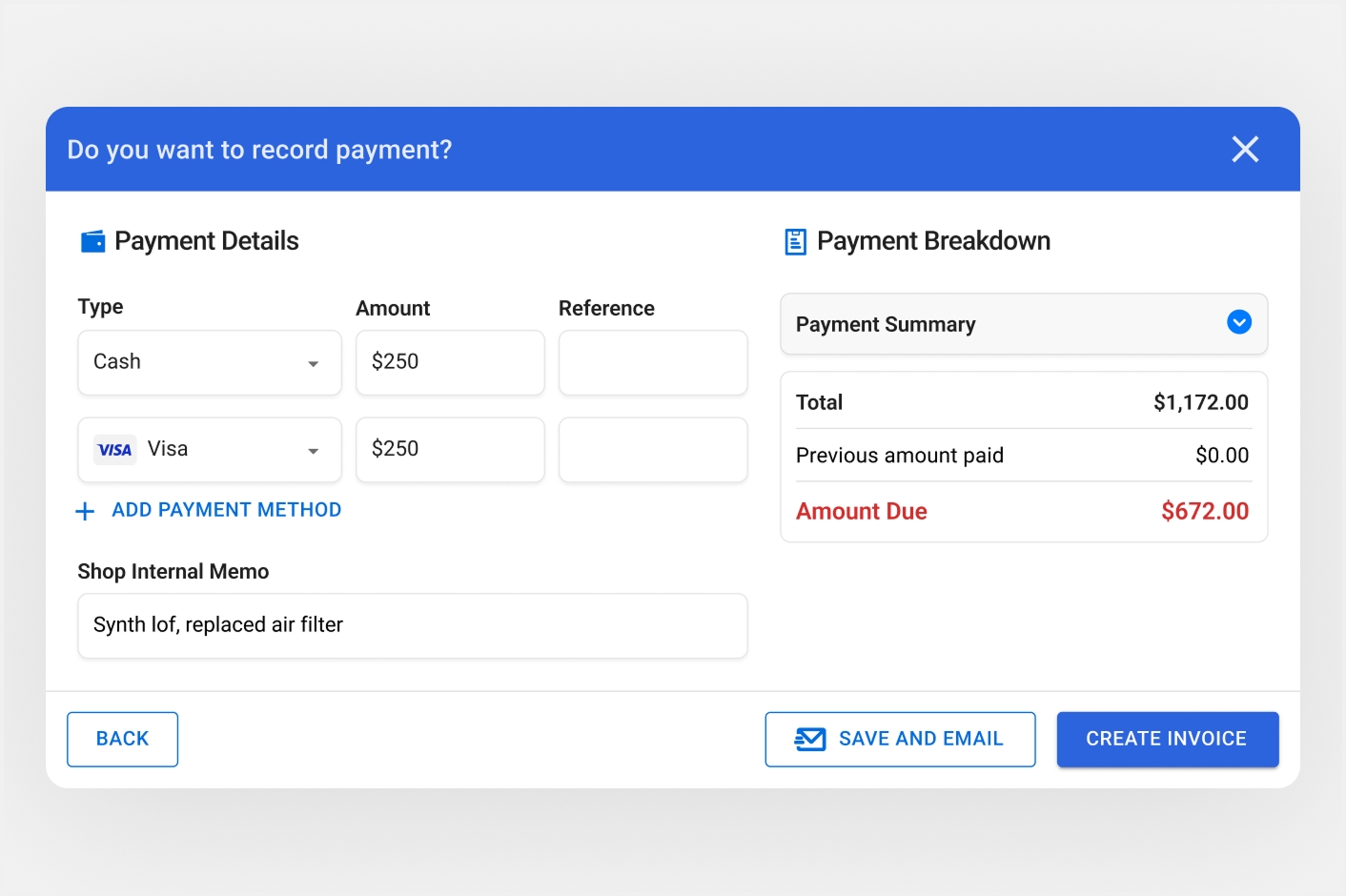 Recording a customer payment against an invoice